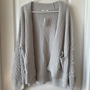 Madewell Pom Pom bubble sleeve Cardigan